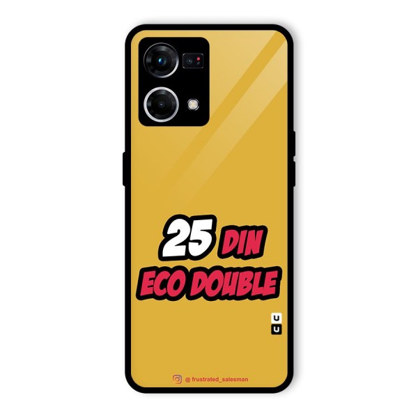 25 Din Eco Double Mustard Yellow Glass Back Case for Oppo F21 Pro 4G