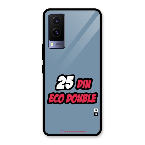 25 Din Eco Double SteelBlue Glass Back Case for Vivo V21e 5G