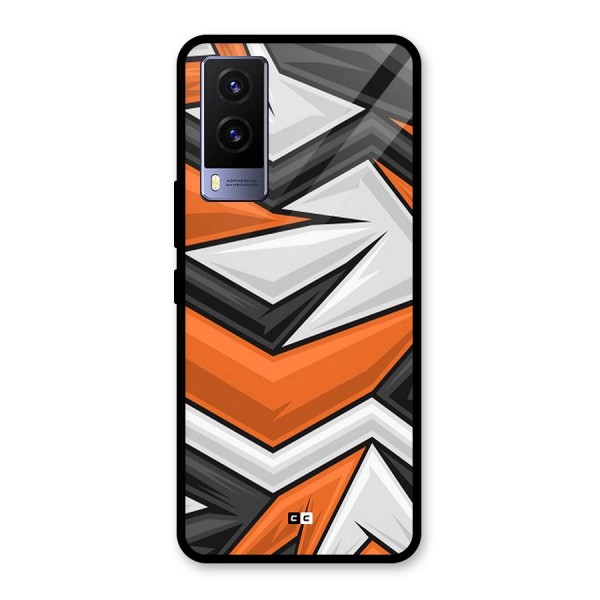 Abstract Comic Glass Back Case for Vivo V21e 5G