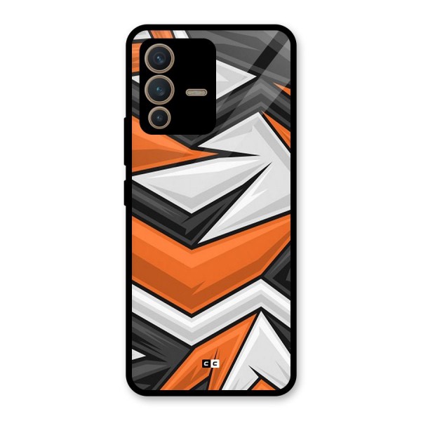 Abstract Comic Glass Back Case for Vivo V23 5G