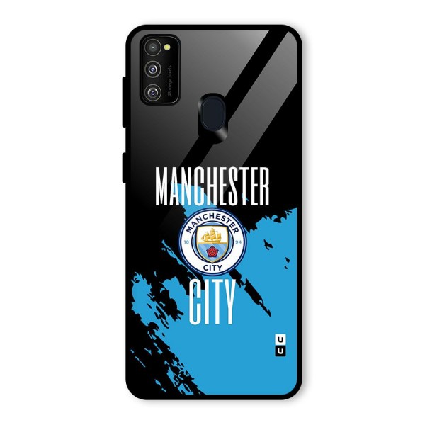 Abstract Manchester Glass Back Case for Galaxy M21