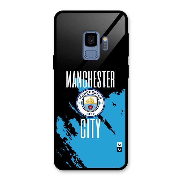 Abstract Manchester Glass Back Case for Galaxy S9