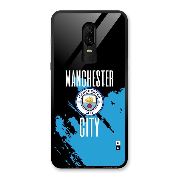 Abstract Manchester Glass Back Case for OnePlus 6