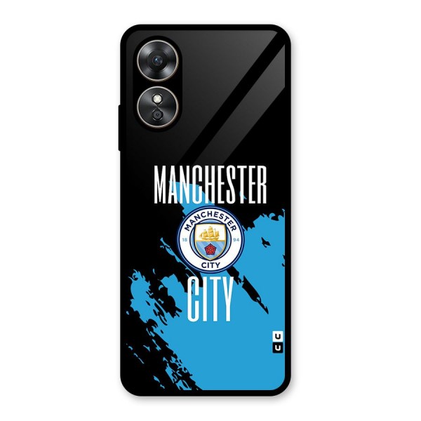 Abstract Manchester Glass Back Case for Oppo A17