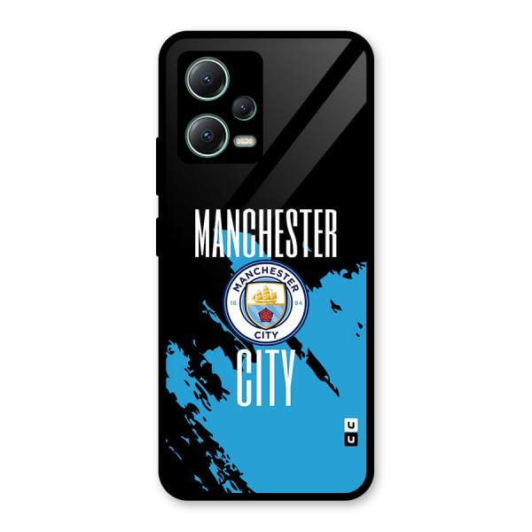 Abstract Manchester Glass Back Case for Poco X5