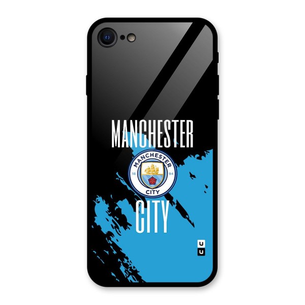 Abstract Manchester Glass Back Case for iPhone 8