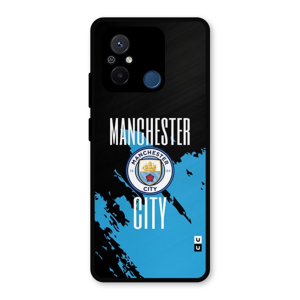 Abstract Manchester Metal Back Case for Poco C55