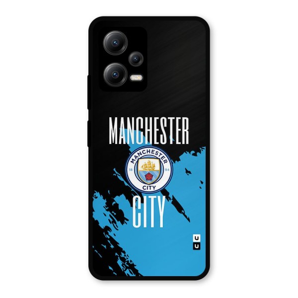 Abstract Manchester Metal Back Case for Poco X5