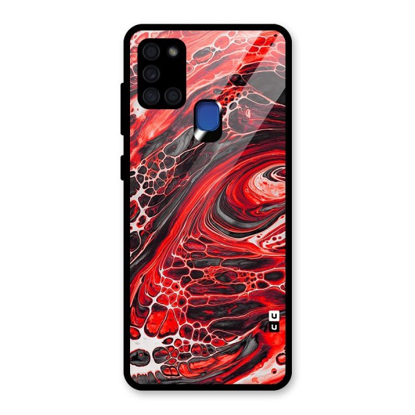 Abstract Pattern Gradient Marbled Glass Back Case for Galaxy A21s