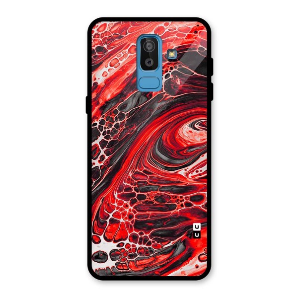 Abstract Pattern Gradient Marbled Glass Back Case for Galaxy J8