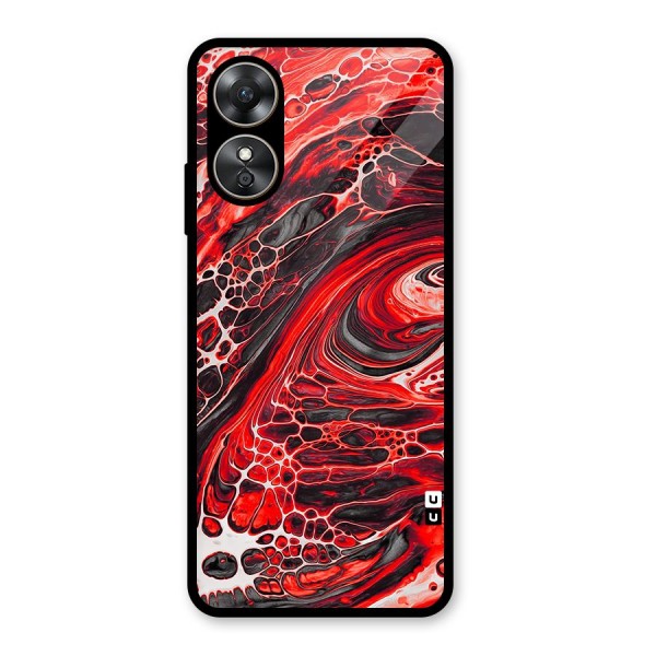 Abstract Pattern Gradient Marbled Glass Back Case for Oppo A17