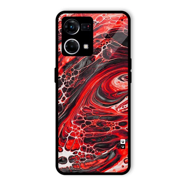Abstract Pattern Gradient Marbled Glass Back Case for Oppo F21 Pro 4G