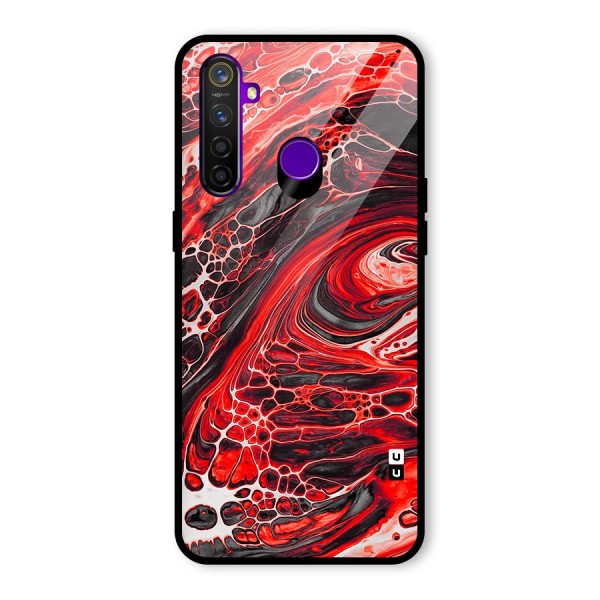 Abstract Pattern Gradient Marbled Glass Back Case for Realme 5 Pro
