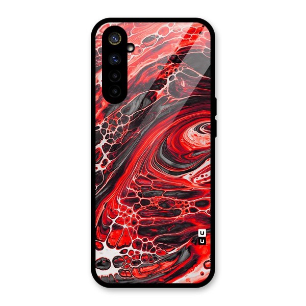 Abstract Pattern Gradient Marbled Glass Back Case for Realme 6