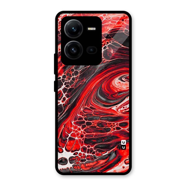 Abstract Pattern Gradient Marbled Glass Back Case for Vivo V25