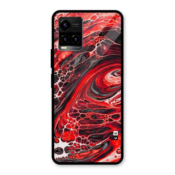 Abstract Pattern Gradient Marbled Glass Back Case for Vivo Y21G