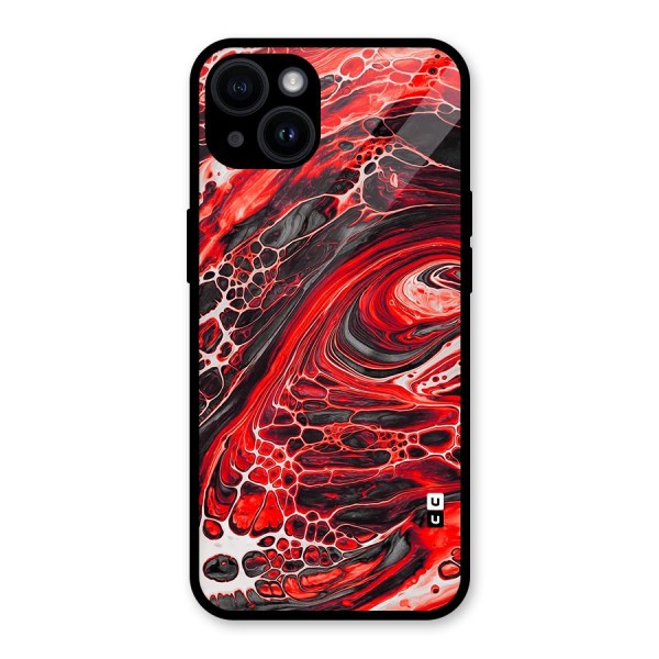 Abstract Pattern Gradient Marbled Glass Back Case for iPhone 14