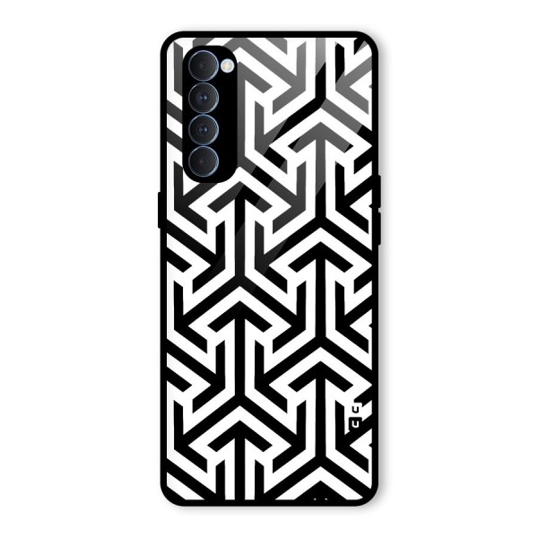 Abstract Triple Arrows Glass Back Case for Oppo Reno4 Pro