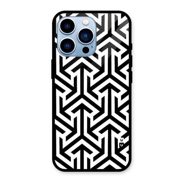 Abstract Triple Arrows Glass Back Case for iPhone 13 Pro