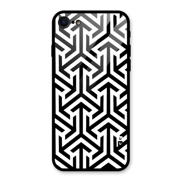 Abstract Triple Arrows Glass Back Case for iPhone 8