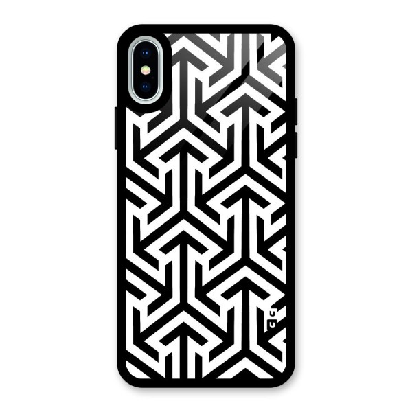 Abstract Triple Arrows Glass Back Case for iPhone XS