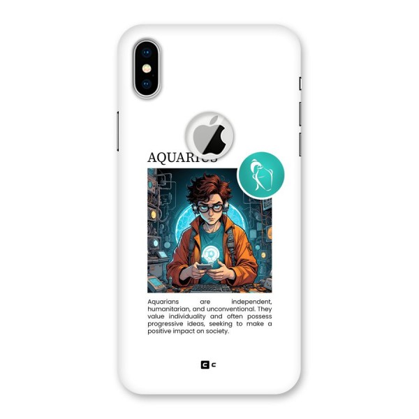 Admire Aquarius Back Case for iPhone XS Logo Cut