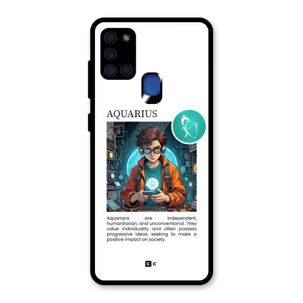 Admire Aquarius Glass Back Case for Galaxy A21s