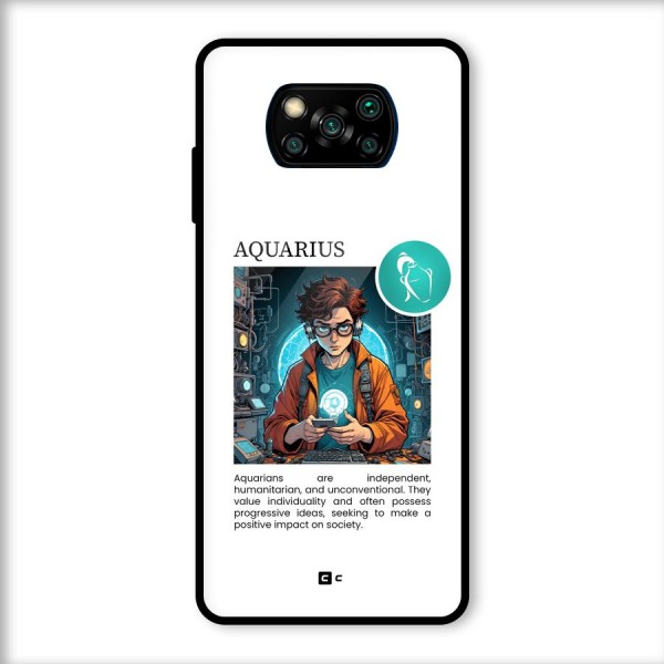 Admire Aquarius Glass Back Case for Poco X3