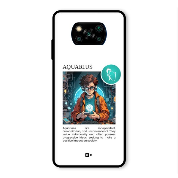 Admire Aquarius Glass Back Case for Poco X3 Pro