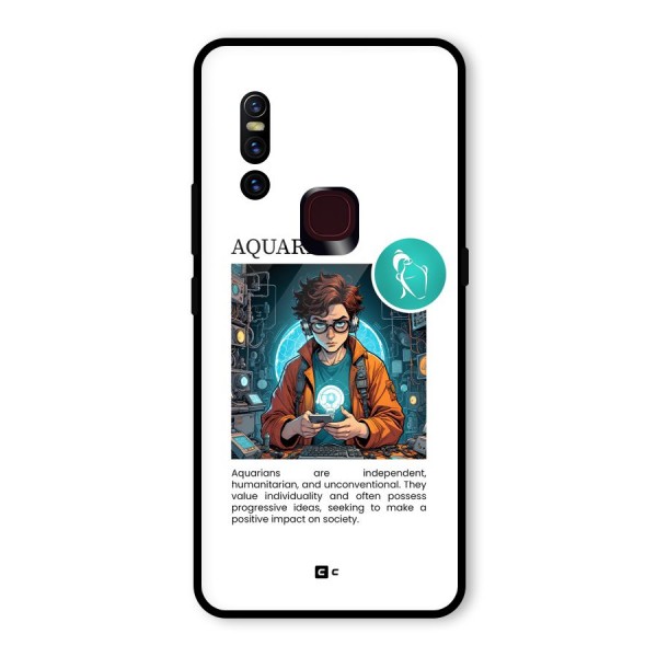 Admire Aquarius Glass Back Case for Vivo V15