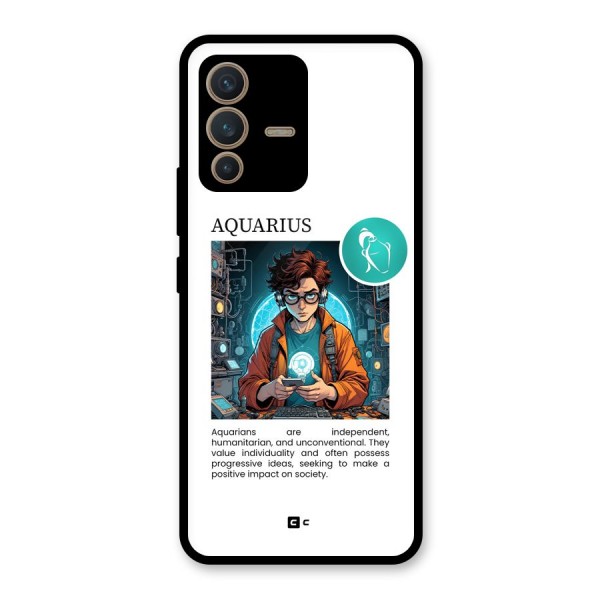 Admire Aquarius Glass Back Case for Vivo V23 5G