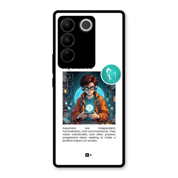 Admire Aquarius Glass Back Case for Vivo V27 Pro