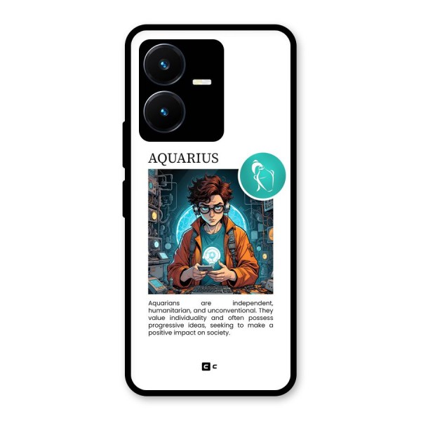 Admire Aquarius Glass Back Case for Vivo Y22