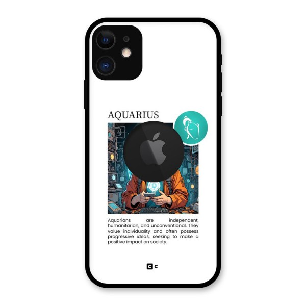 Admire Aquarius Glass Back Case for iPhone 11 Logo Cut