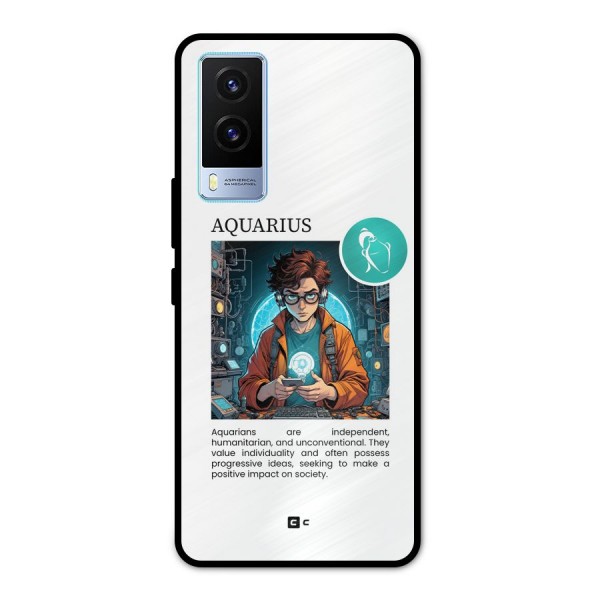 Admire Aquarius Metal Back Case for Vivo V21e 5G