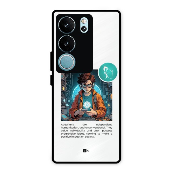 Admire Aquarius Metal Back Case for Vivo V29 Pro