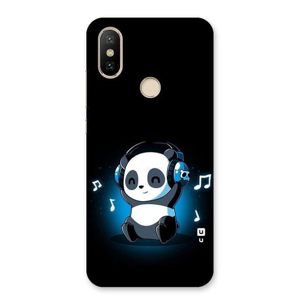 Adorable Panda Enjoying Music Back Case for Mi A2