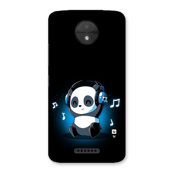 Adorable Panda Enjoying Music Back Case for Moto C