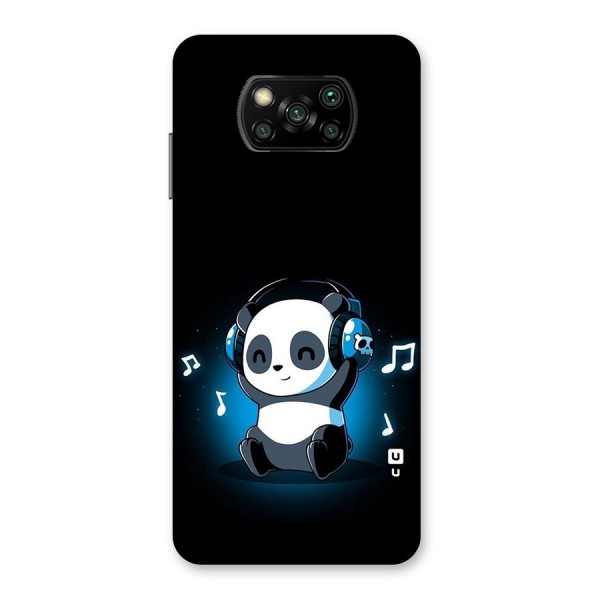 Adorable Panda Enjoying Music Back Case for Poco X3