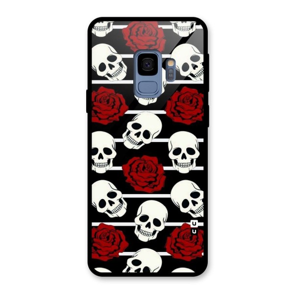 Adorable Skulls Glass Back Case for Galaxy S9