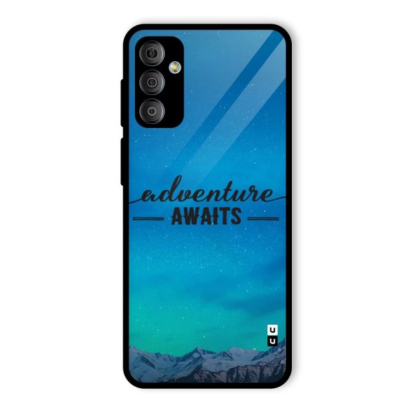 Adventure Awaits Glass Back Case for Galaxy F23