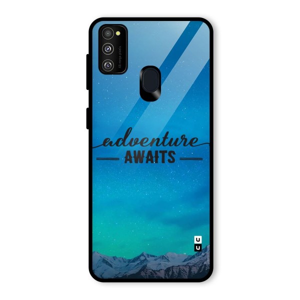 Adventure Awaits Glass Back Case for Galaxy M21