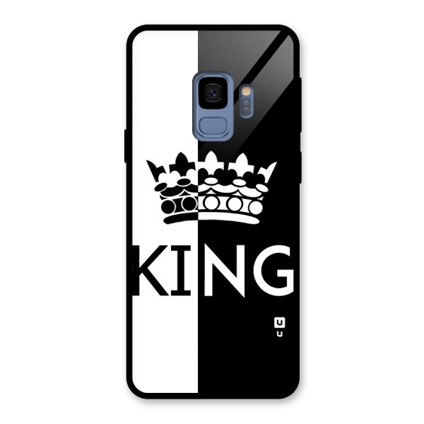 Aesthetic Crown King Glass Back Case for Galaxy S9