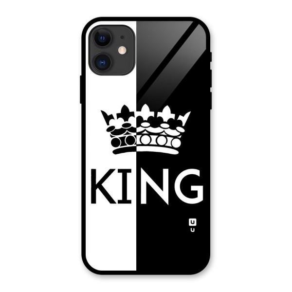 Aesthetic Crown King Glass Back Case for iPhone 11