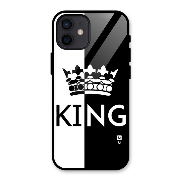 Aesthetic Crown King Glass Back Case for iPhone 12