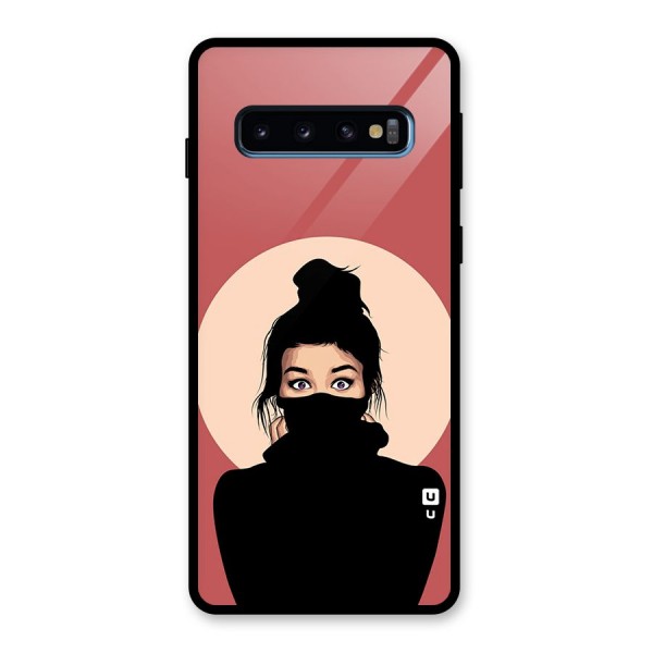 Aesthetic Digital Art Girl Glass Back Case for Galaxy S10