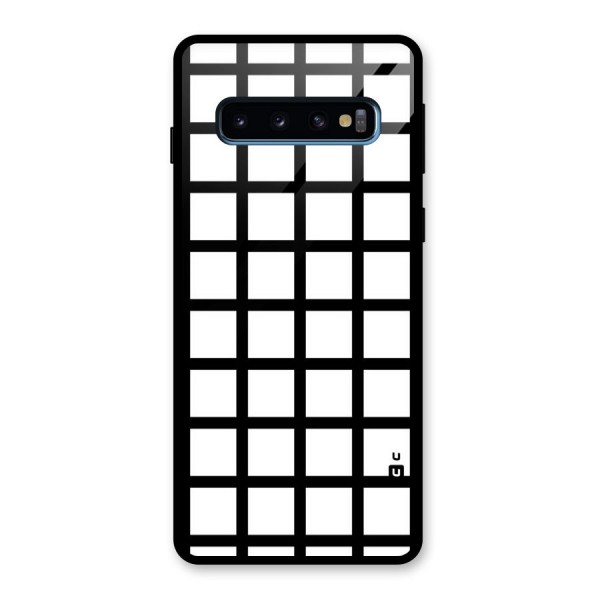 Aesthetic Grid Lines Glass Back Case for Galaxy S10