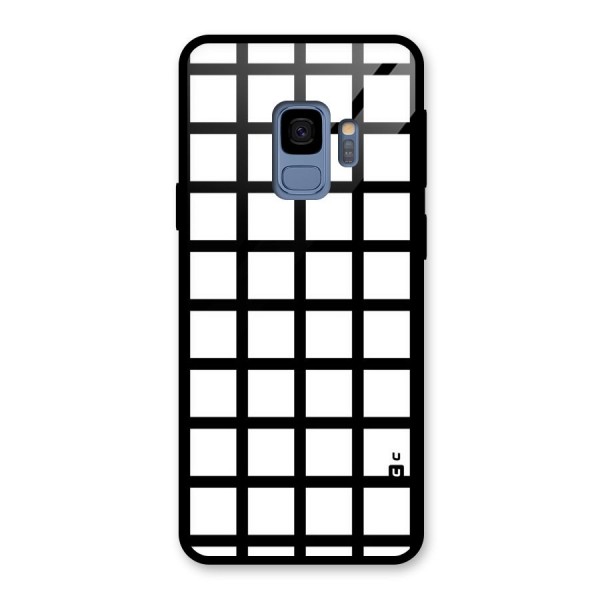 Aesthetic Grid Lines Glass Back Case for Galaxy S9