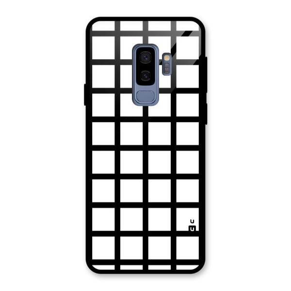 Aesthetic Grid Lines Glass Back Case for Galaxy S9 Plus