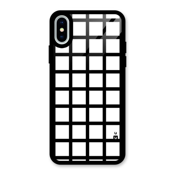 Aesthetic Grid Lines Glass Back Case for iPhone X